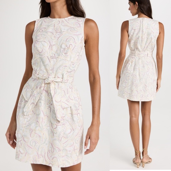 Shoshanna | Zoey Dress | Sleeveless Embroidered Size 10 Petite - Picture 6 of 16